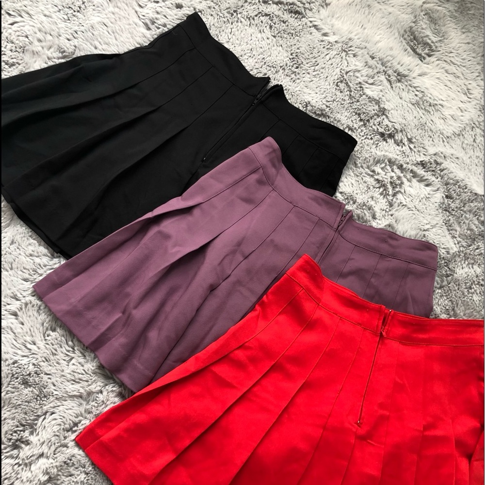 Love Tree pleated skirts bundle of three.